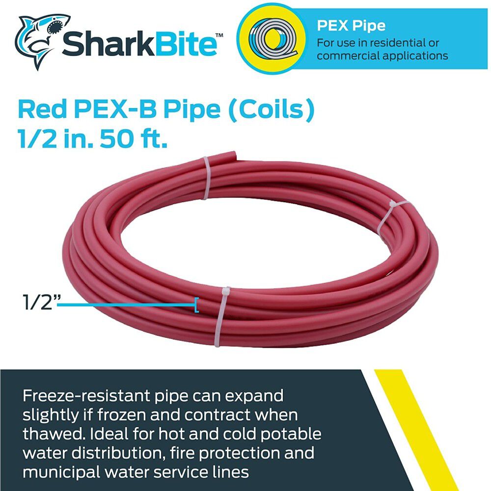 Sharkbite 1/2in x 50' Red Polyethylene PEX Coil Tubing, large image number 2