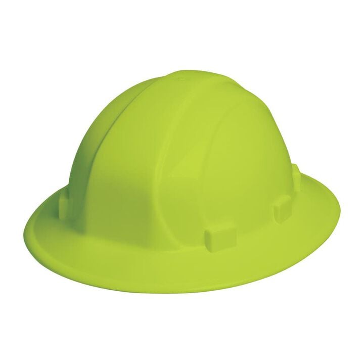 Delta Plus Omega II Full Brim Hard Hat with 6 Point Slide-Lock Suspension Hi-Vis Green