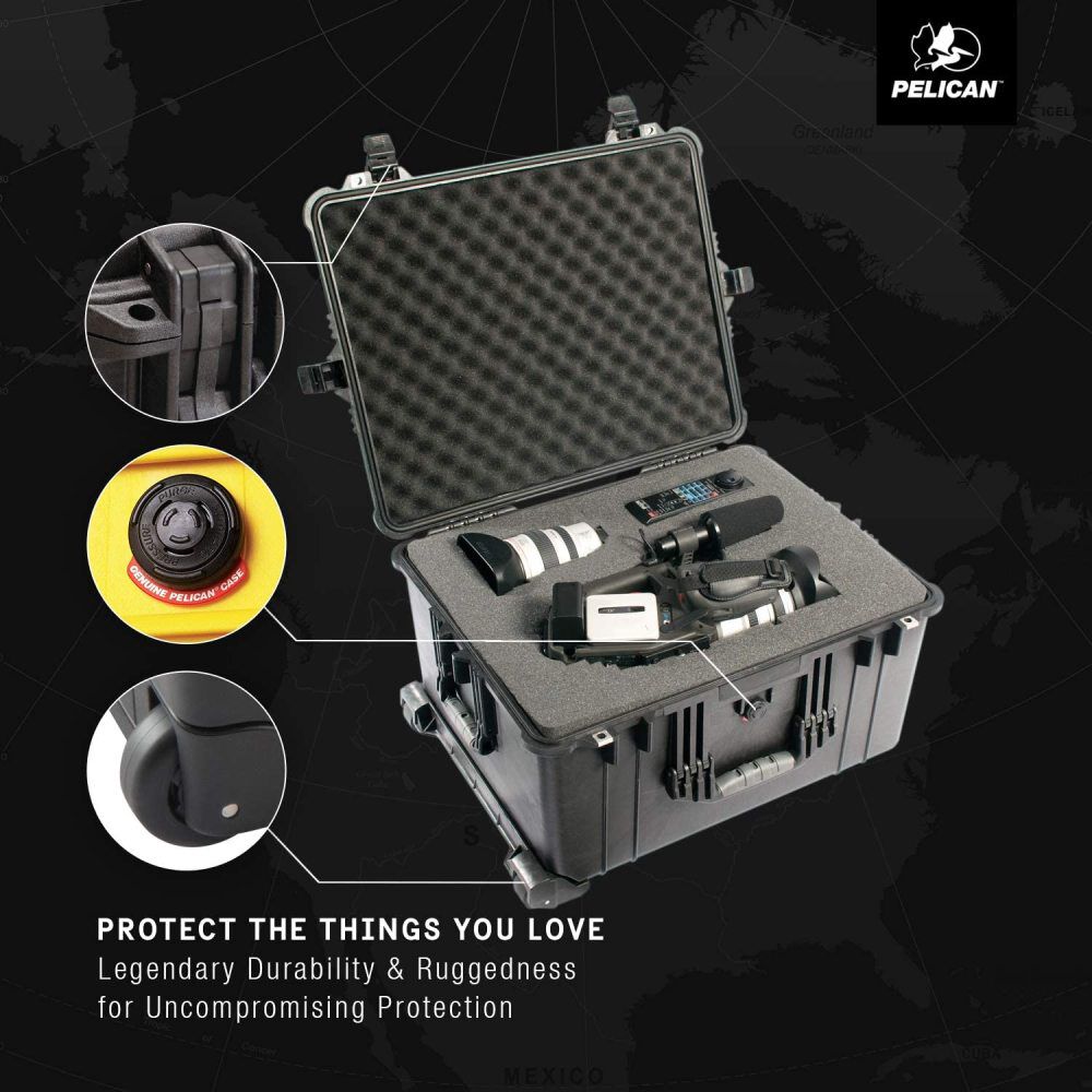Pelican 1620 Polypropylene 2.56 Cu-Ft. Protector Case with Foam, Black, large image number 5