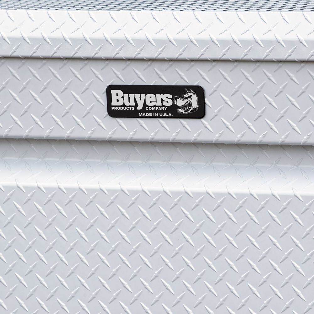 Buyers Products Company 18 x 20 x 71 Inch Diamond Tread Aluminum Crossover Truck Tool Box Gloss White, large image number 7