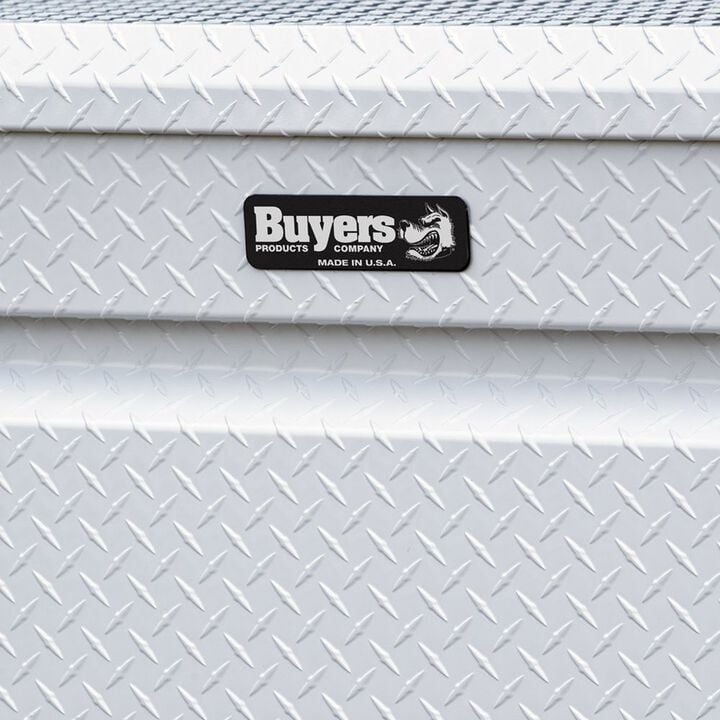 Buyers Products Company 18 x 20 x 71 Inch Diamond Tread Aluminum Crossover Truck Tool Box Gloss White, large image number 6