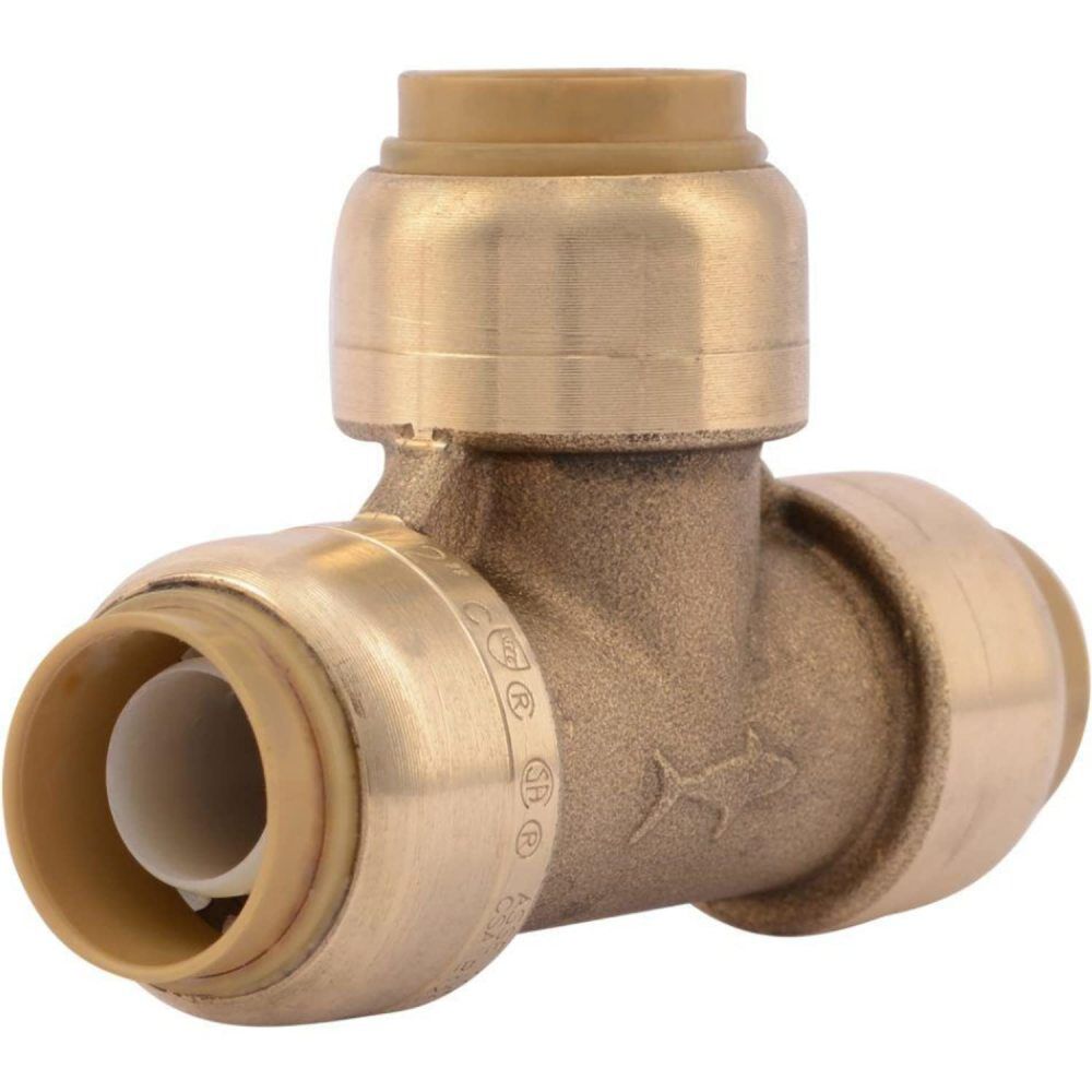 Sharkbite 1/2in x 1/2in x 1/2in Push to Connect Brass Tee, large image number 1