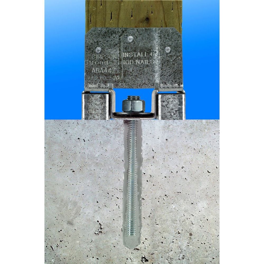 Simpson Strong-Tie 16 Gauge 4 x 4 ZMAX Coating ABA Adjustable Post Base, large image number 3
