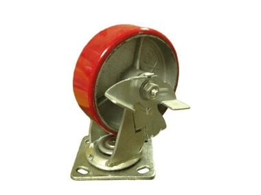 EZ Roll Casters Polyurethane On Steel with Side Brake
