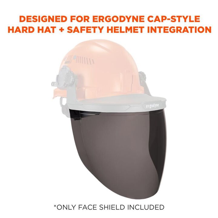 Ergodyne Smoke Face Shield Replacement for Cap-Style Hard Hat & Safety Helmet, large image number 1