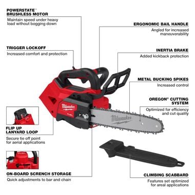 Milwaukee M18 FUEL 12inch Top Handle Chainsaw (Bare Tool), large image number 2