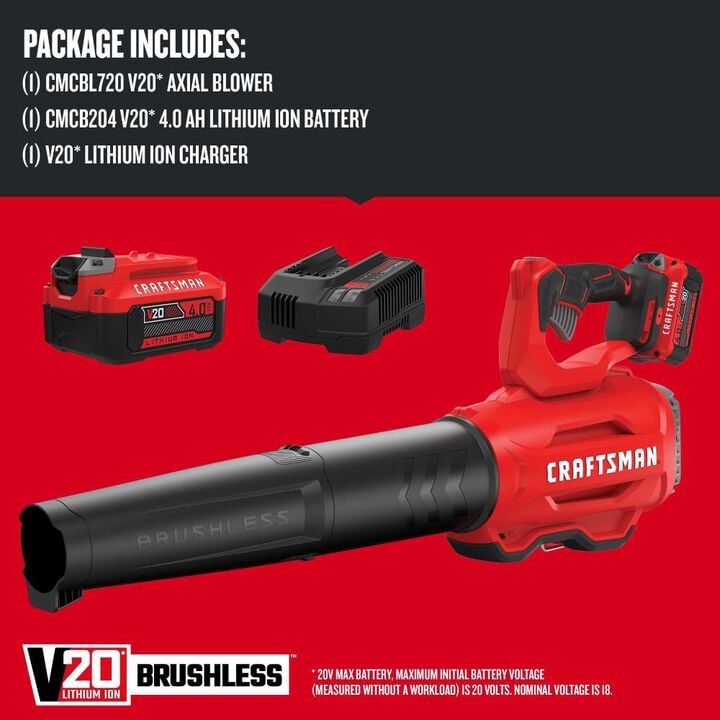 CRAFTSMAN V20* Brushless Cordless Axial Leaf Blower 4Ah Kit, large image number 5