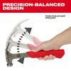 Milwaukee 12oz Smooth Face Hybrid Claw Finish Hammer, small image number 5