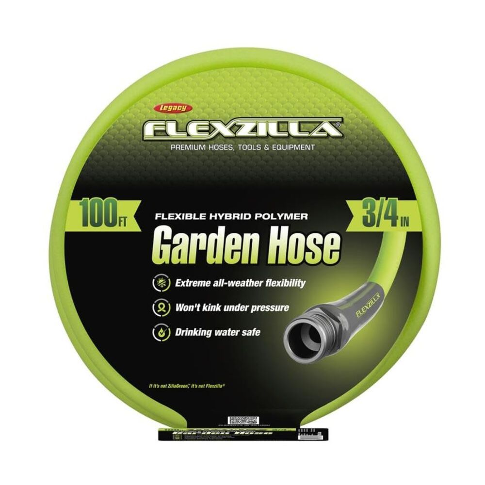 Flexzilla Garden Hose 3/4in x 100' 3/4in 11 1/2 GHT Fittings HFZG6100YW Acme Tools