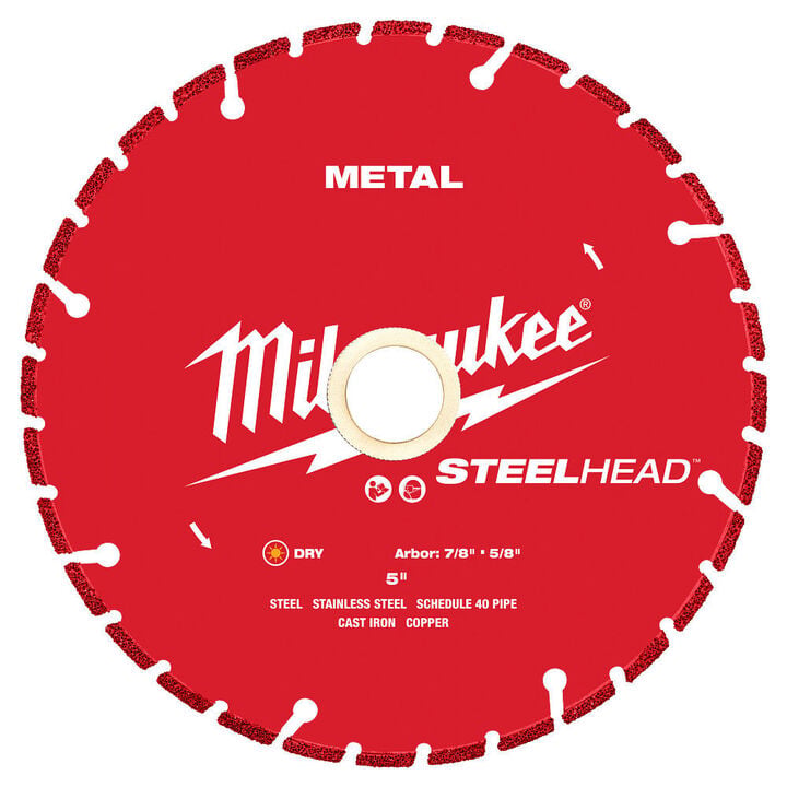 Milwaukee Steelhead 5 Inch Segmented Rim Diamond Cut-Off Blade for Metal