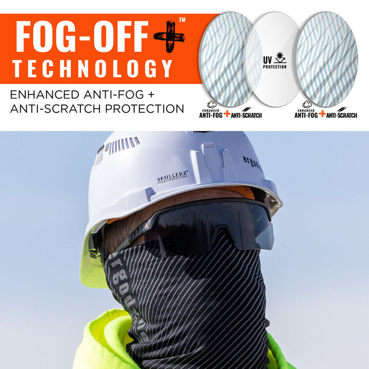 Ergodyne Skullerz AEGIR Safety Glasses Smoke Lens Matte Black Frame Anti-Fog, large image number 2
