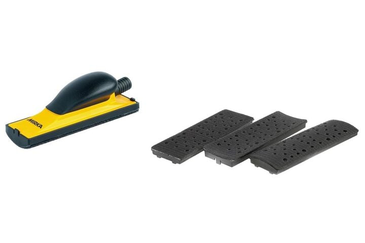 Mirka 2-3/4 Inch x 8 Inch Yellow and Black 40 Hole Sanding Block Kit, large image number 2