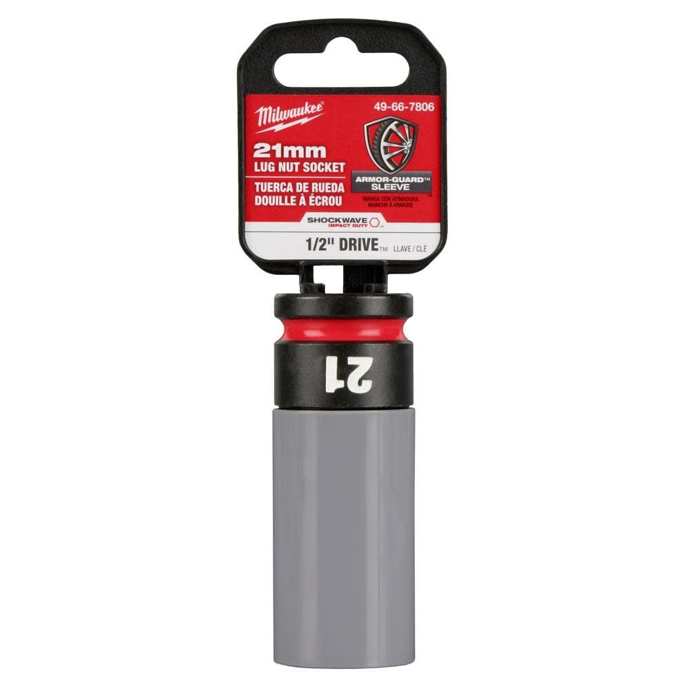 Milwaukee SHOCKWAVE Impact Duty Socket 1/2 Drive 21MM Metric Lug Nut Wheel, large image number 10