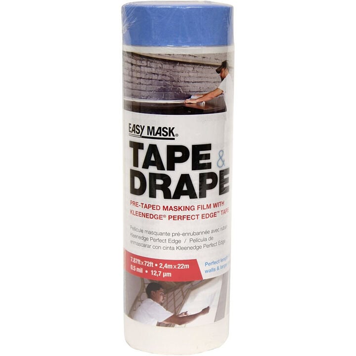 Trimaco Tape & Drape Clear Plastic Masking Tape 8 x 72', large image number 1