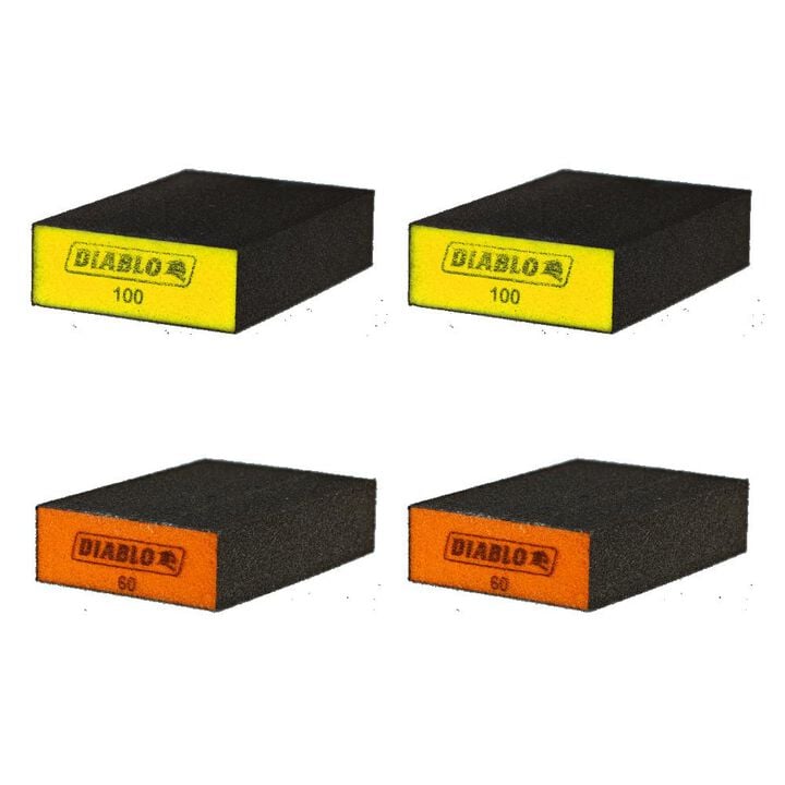 Diablo Tools Large Flat Medium & Fine Assorted Pack Sanding Sponge 4pk