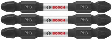 Bosch Impact Tough 2.5 Inch Phillips #3 Double-Ended Bits 3 Piece