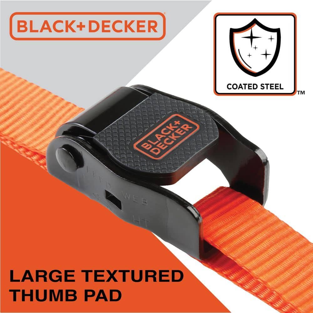 Black and Decker 1 Inch x 10 Ft Cam Buckle Tie Downs 4 Pieces, large image number 3