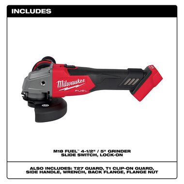 Milwaukee M18 FUEL 4-1/2inch / 5inch Grinder Slide Switch Lock-On 