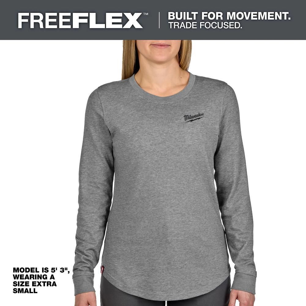 Milwaukee Womens FREEFLEX Hybrid Tee, Long Sleeve, Size XL - F552G-XL