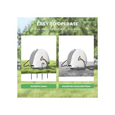 Giraffe Tools 1/2 Inch x 82 Foot Light Grey Garden Hose Reel, large image number 2