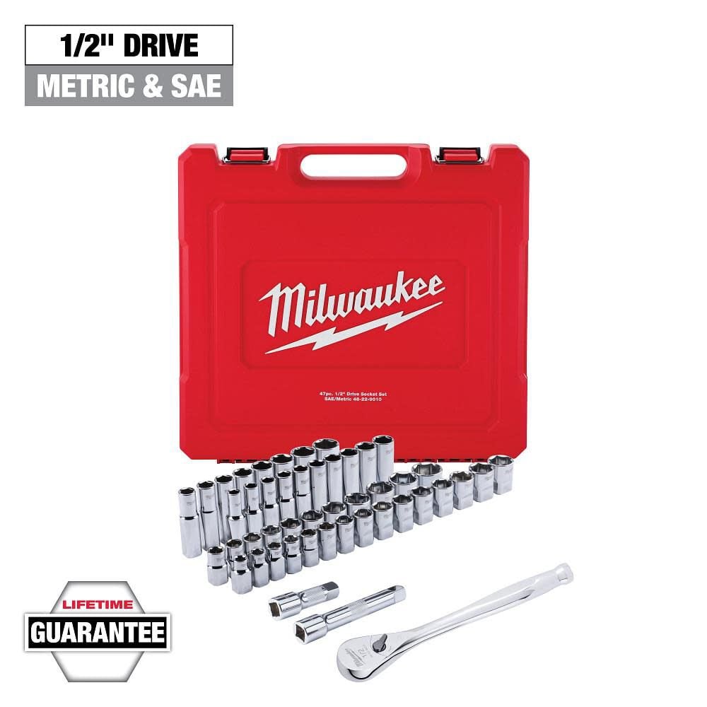 Milwaukee 47 pc. 1/2 in. Socket Wrench Set (SAE & Metric) - 48-22-9010