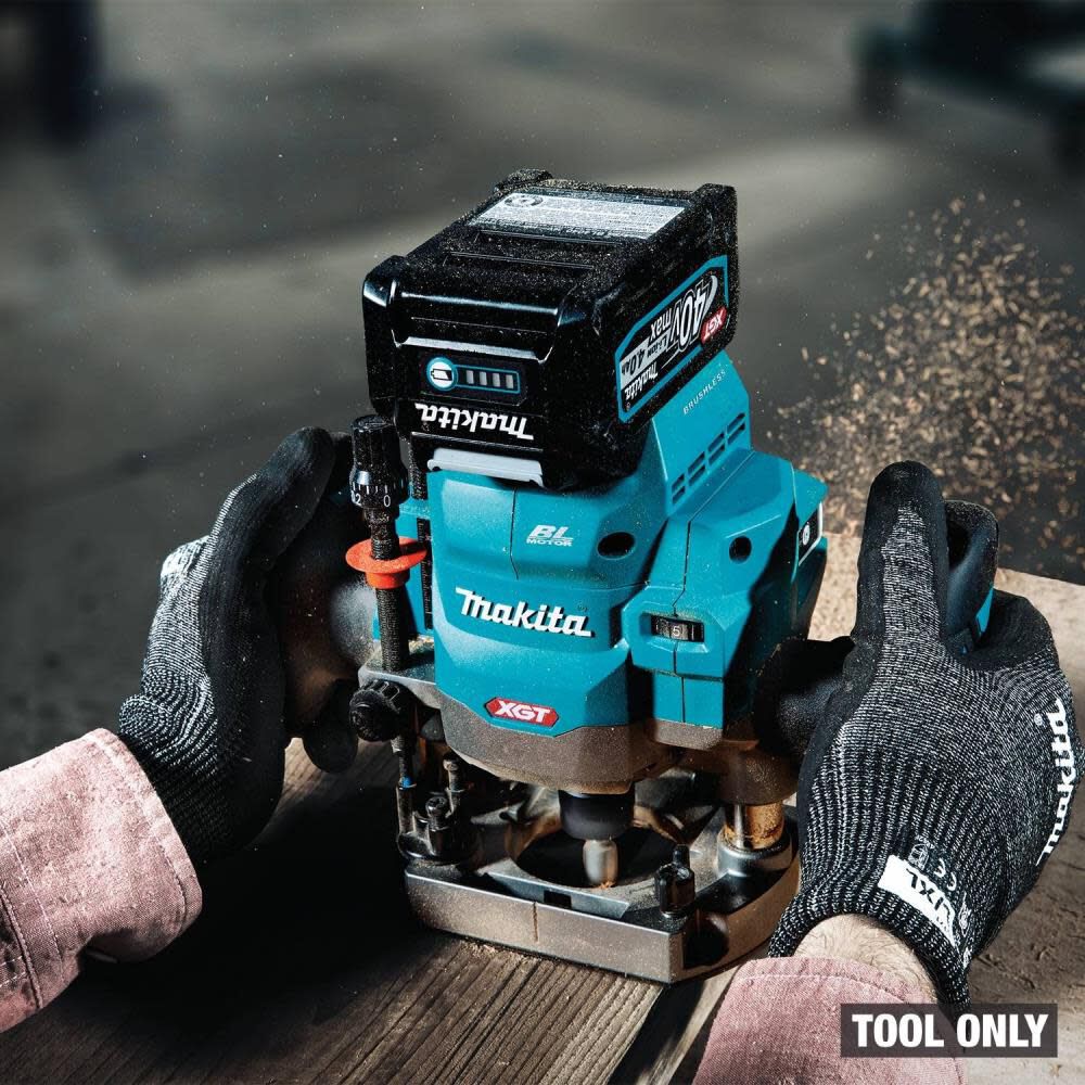 Makita 40V max XGT Brushless Cordless 2-1/4 Maximum HP Plunge Router & 5Ah Lithium Ion Battery Pack Bundle, large image number 6