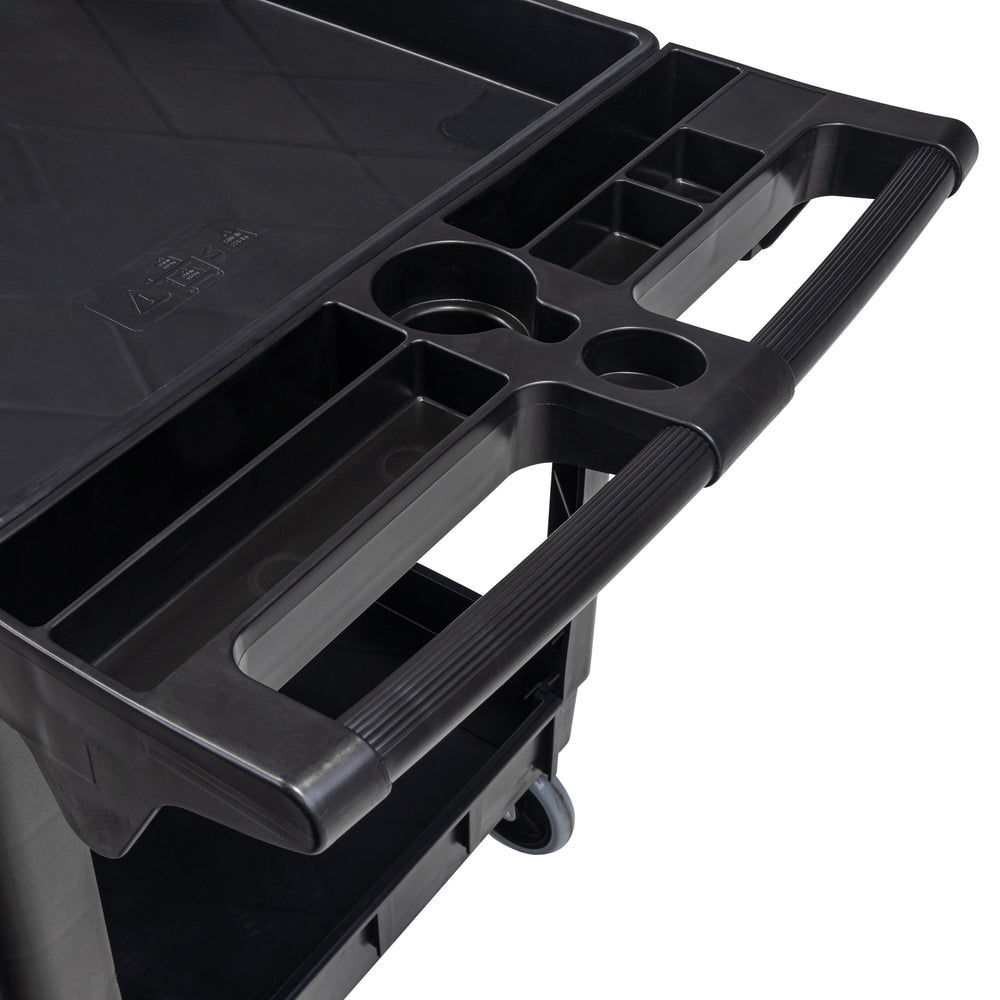 Sunex Large Heavy-Duty 2-Shelf Utility Cart Black, large image number 3