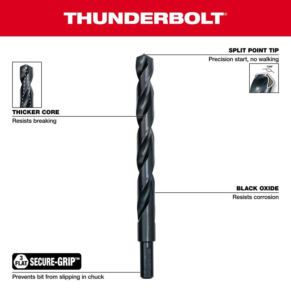 Milwaukee 21-Piece Thunderbolt Black Oxide Drill Bit Set 48