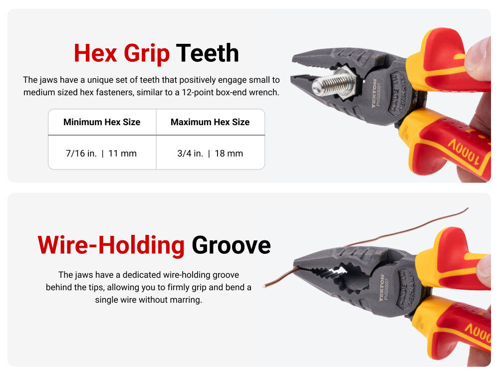 Tekton 7 Inch Insulated Combination Pliers, large image number 4