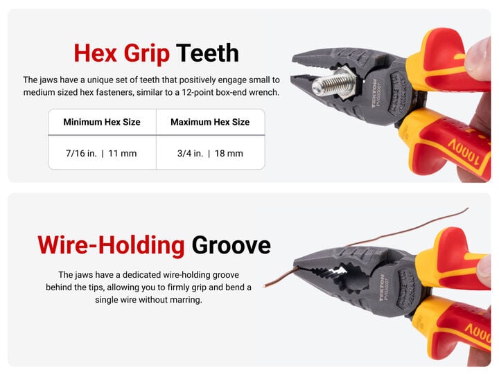 Tekton 7 Inch Insulated Combination Pliers, large image number 3
