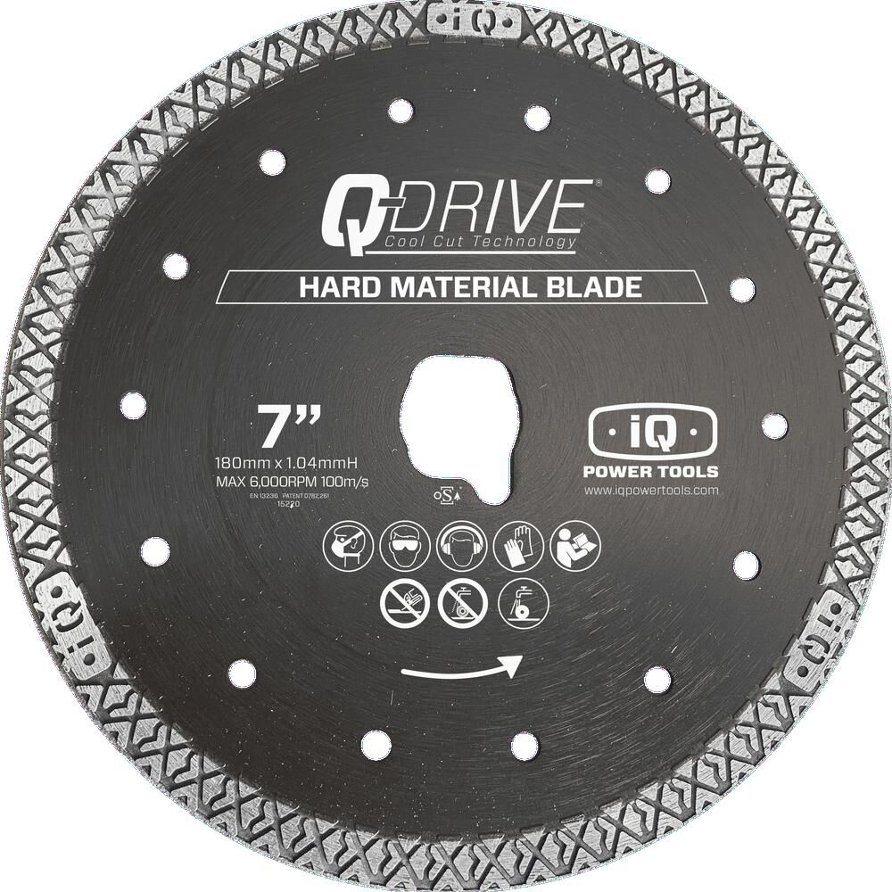 iQ Power Tools Q-Drive 7 Inch Continuous Rim Diamond Blade for Hard Materials, large image number 1