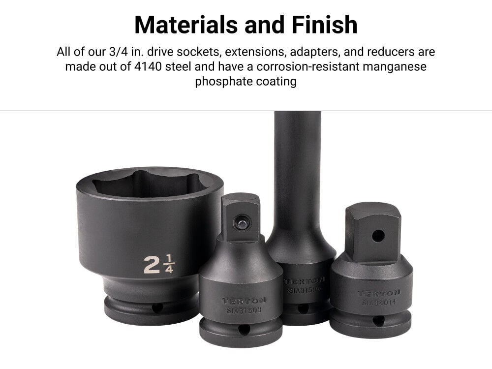 Tekton 3/4 Inch Shallow 6 Point Impact Sockets, 17-50 mm, 25 Pieces, large image number 6