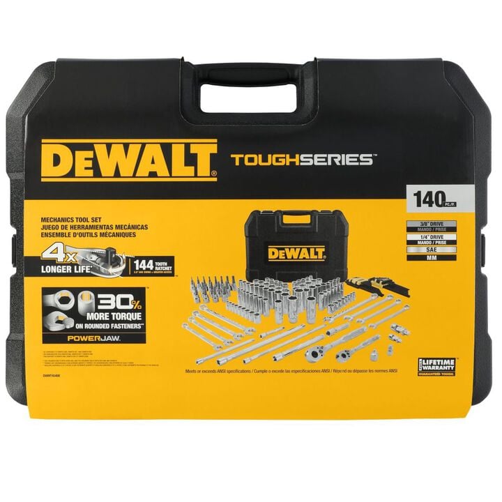 DEWALT TOUGHSERIES 140 Piece 1/4 Inch and 3/8 Inch Mechanics Tool Set, large image number 5