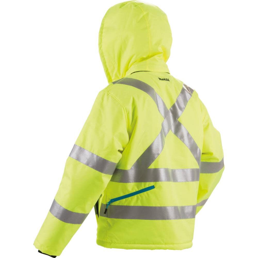 Makita 18V LXT Lithium Ion Cordless High Visibility Heated Jacket Jacket Only DCJ206Z2XLM150 Acme Tools