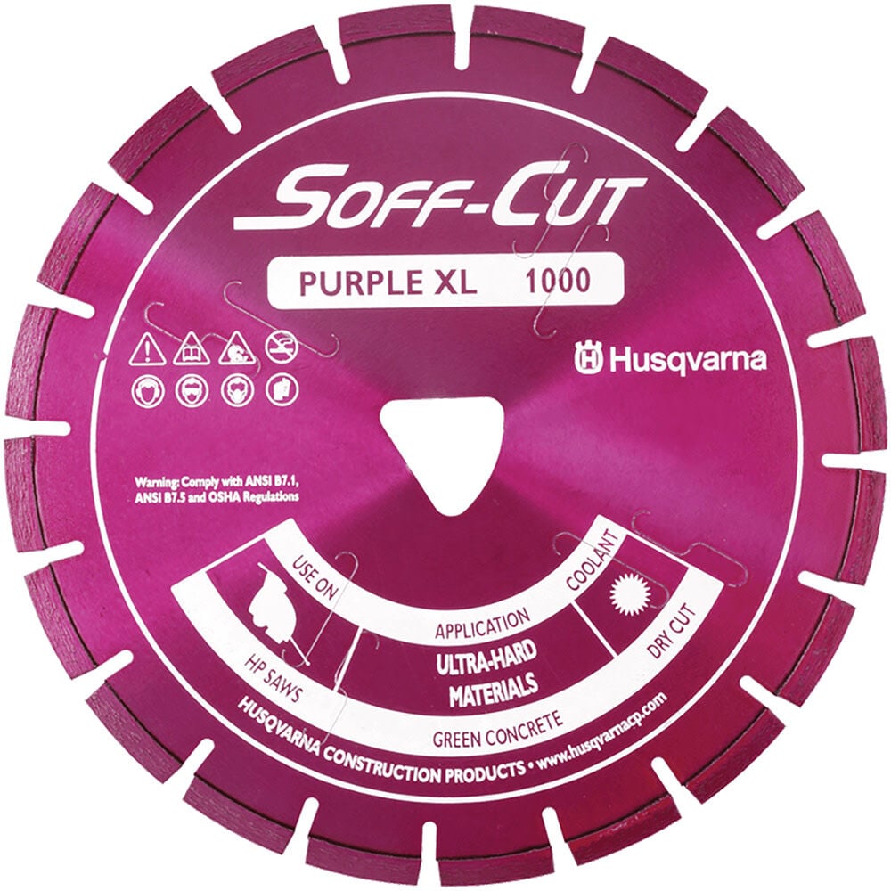 Husqvarna Construction Soff-Cut XL 1000 13 1/2 Inch Gold Segmented Rim Diamond Blade for Green Concrete – 542756112