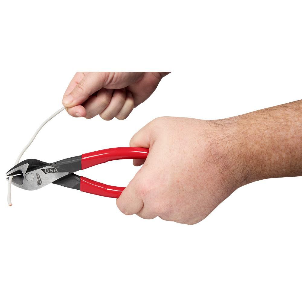 Milwaukee 8 Inch Angled Head Diagonal Dipped Grip Cutting Pliers (USA), large image number 9