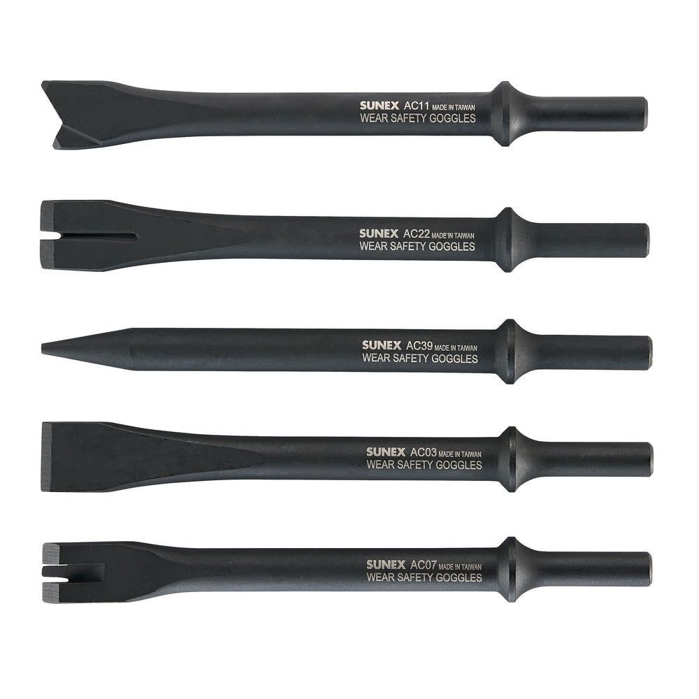 Sunex 7 Inch Cutting Air Hammer Chisel Set 5 Pieces, large image number 2