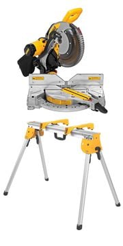 DEWALT 12 Inch 15 Amp Dual Bevel Compound Miter Saw with Heavy-Duty Work Stand and Mounting Brackets Bundle