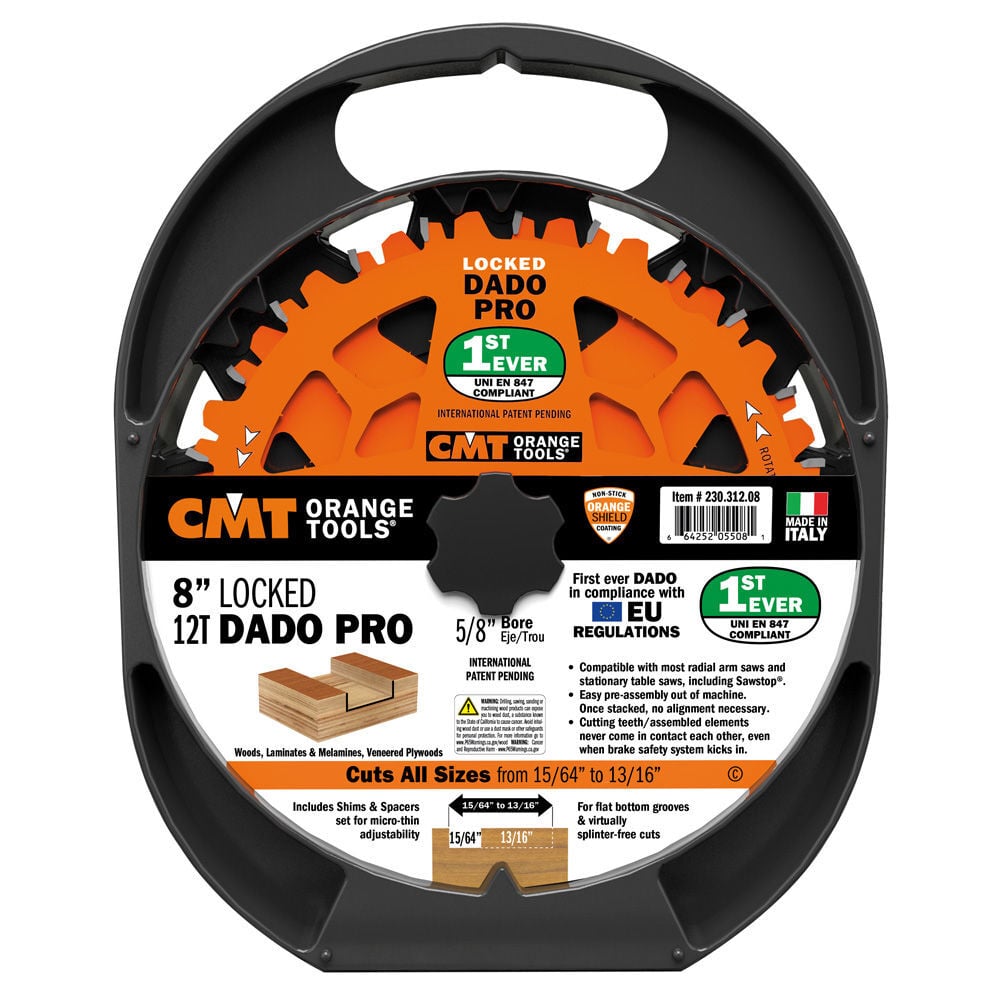 CMT 8in 12T Wood Locked Dado Pro Blade Set, large image number 8