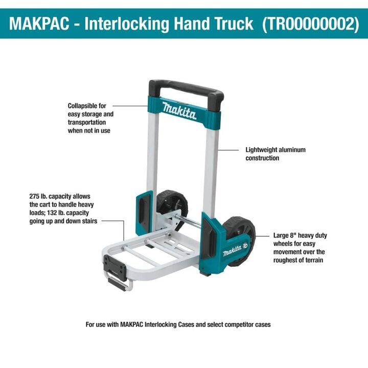 Makita MAKPAC Interlocking Case Hand Truck, large image number 14