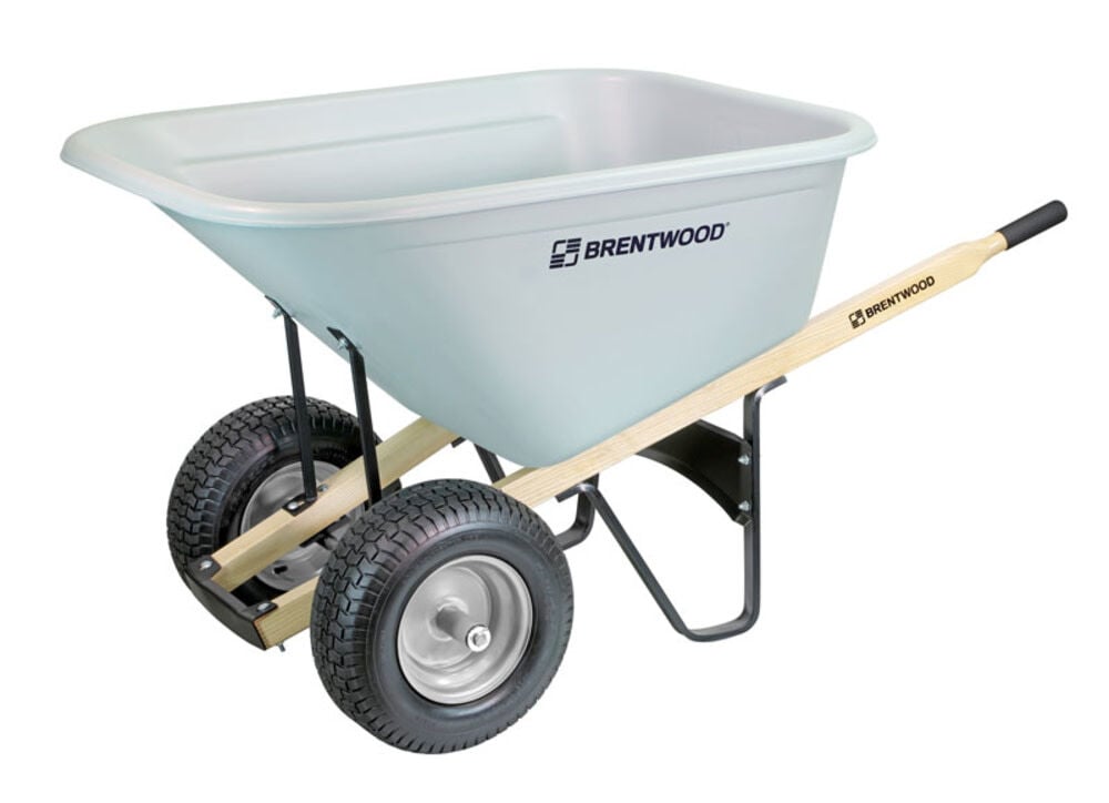 Brentwood 10 Cube HDPE Double Wheel Wheelbarrow - BW10D, large image number 1