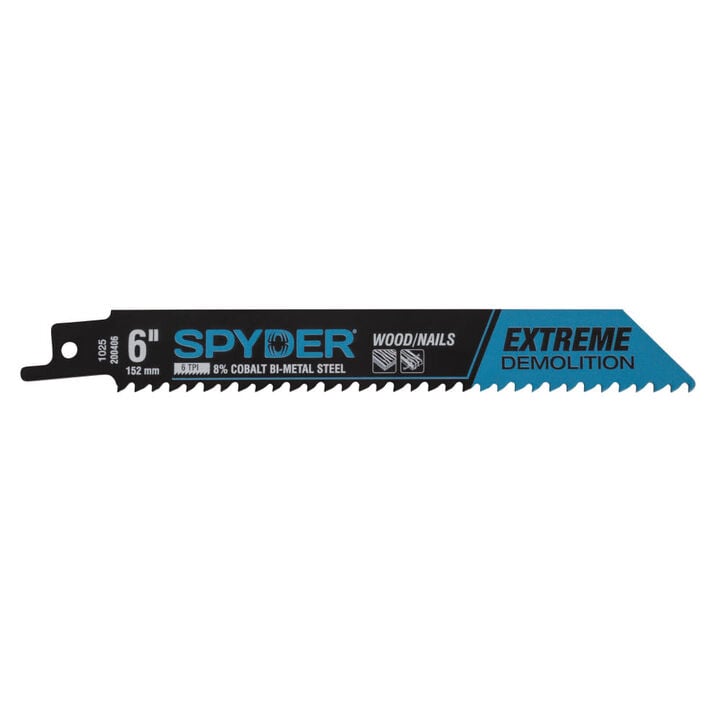Spyder 6 Inch 6 TPI Bi-Metal Demolition Reciprocating Saw Blade, 5 Pieces, large image number 1