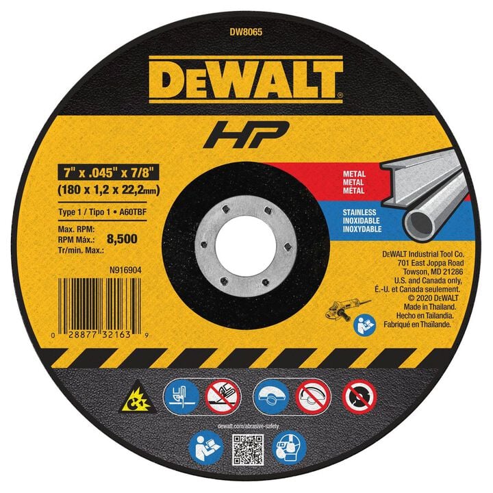 DEWALT Aluminum Oxide 7-in 60-Grit Grinding Wheel, large image number 0