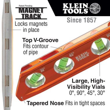 Klein Tools Torpedo Billet Level RE Magnet, large image number 1