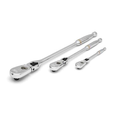 GEARWRENCH 1/4in 3/8in & 1/2in Drive Teardrop Ratchet 3pc, large image number 4