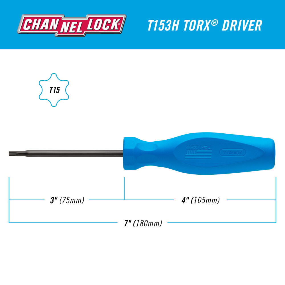 Channellock T15 x 3 Inch TORX Screwdriver, large image number 4