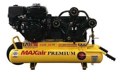 MAXair Air Compressor Twin Tank Gas 9hp