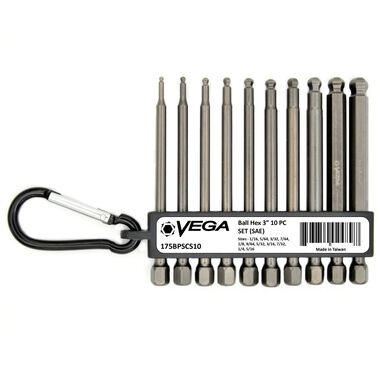 Vega 2in Hex Ball End Bit Set 10pc