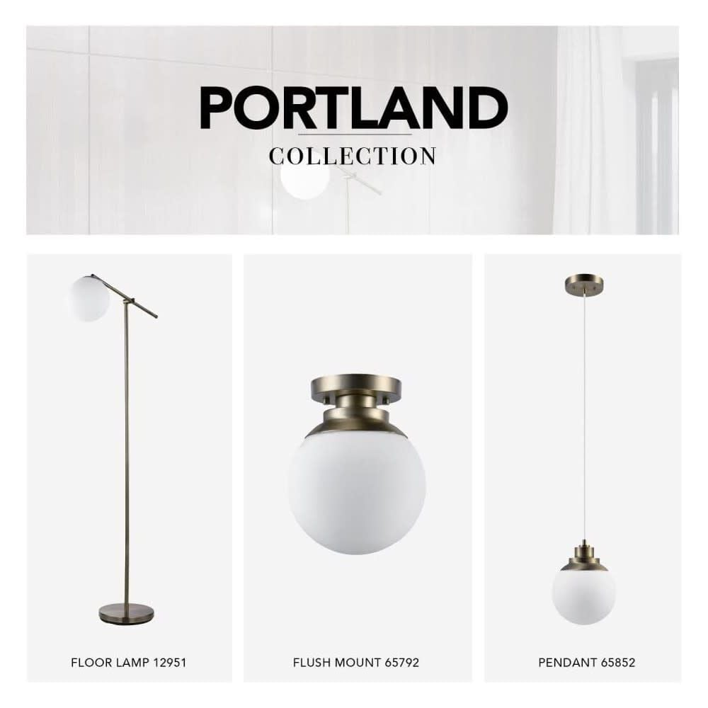 Globe Electric Portland Ceiling Light Brass 60W E26, large image number 3