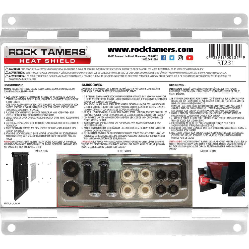 Rock Tamers 10 Inch Stainless Steel Heavy Duty Heat Shield, large image number 7